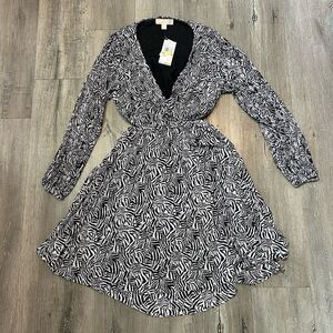 MICHAEL Michael Kors Women's Zebra-Print Cut-Out Dress (M, Black/White)